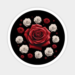 Beutiful Rose Flowers T-shirt Design. Magnet